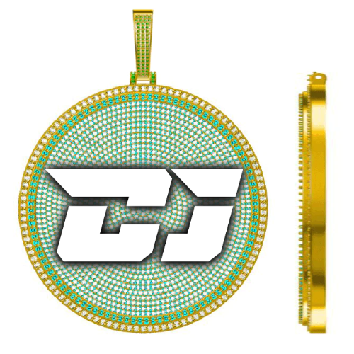 CUSTOM LETTER NECKLACE 3D BIG DISC