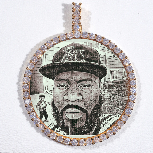LARGE 3D CIRCLE CUSTOM PICTURE PENDANT