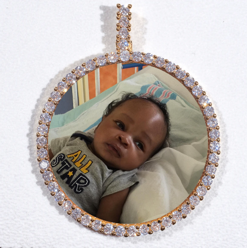LARGE 3D CIRCLE CUSTOM PICTURE PENDANT