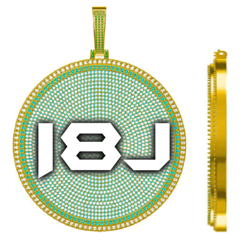 CUSTOM LETTER NECKLACE 3D BIG DISC