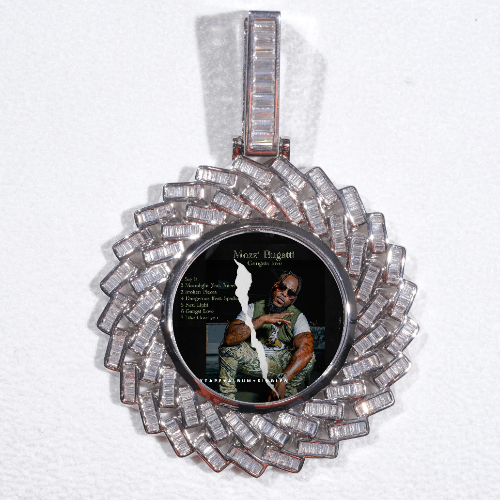 Large 3D Baguette Custom Picture Pendant