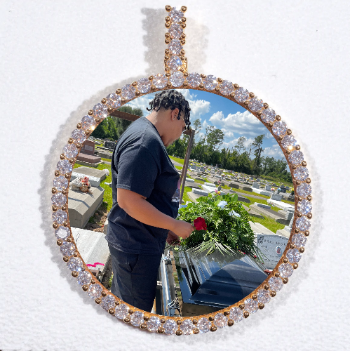 LARGE 3D CIRCLE CUSTOM PICTURE PENDANT
