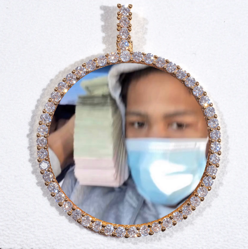 LARGE 3D CIRCLE CUSTOM PICTURE PENDANT