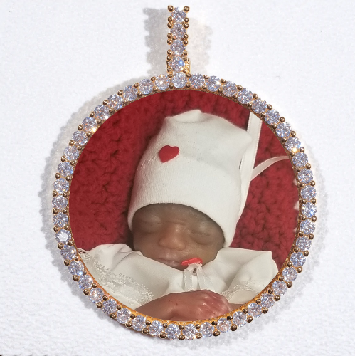 LARGE 3D CIRCLE CUSTOM PICTURE PENDANT