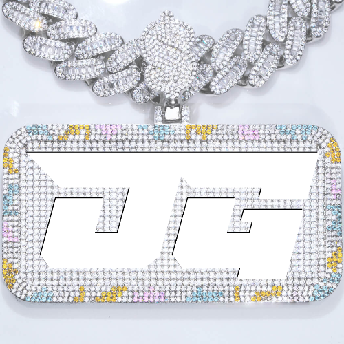 CUSTOM LETTER NECKLACE 3D COLORFUL SQUARE