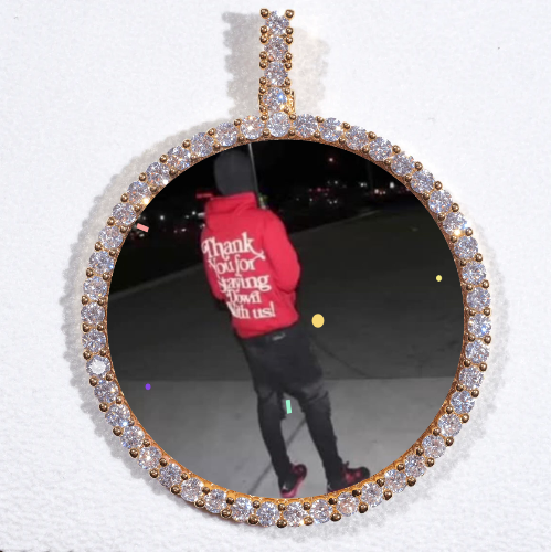 LARGE 3D CIRCLE CUSTOM PICTURE PENDANT
