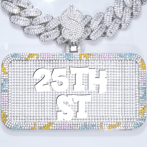 CUSTOM LETTER NECKLACE 3D COLORFUL SQUARE