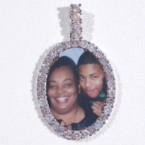 Large 3D Oval Custom Picture Pendant