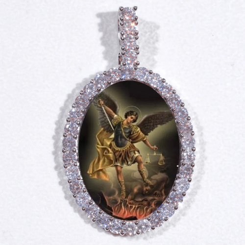 Large 3D Oval Custom Picture Pendant