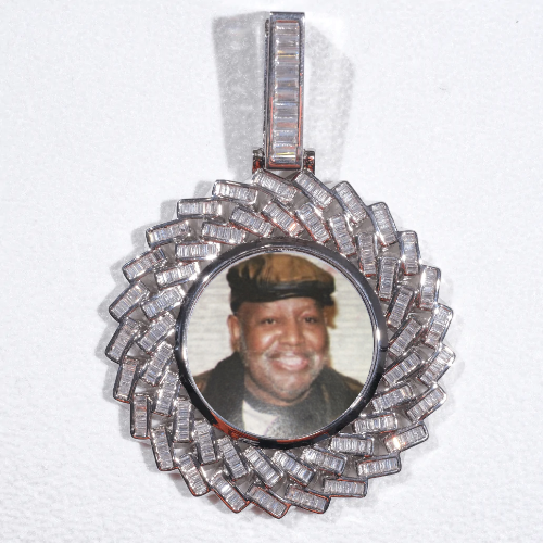 Large 3D Baguette Custom Picture Pendant