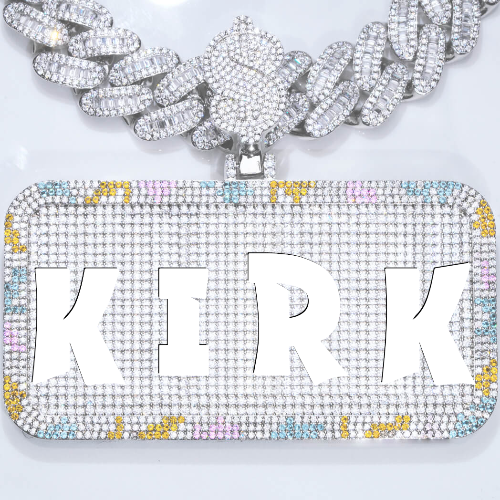 CUSTOM LETTER NECKLACE 3D COLORFUL SQUARE