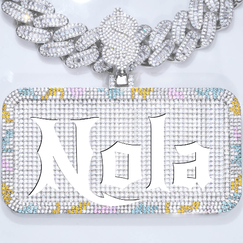 CUSTOM LETTER NECKLACE 3D COLORFUL SQUARE