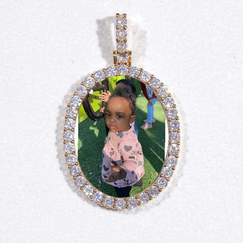 3D Oval Custom Picture Pendant
