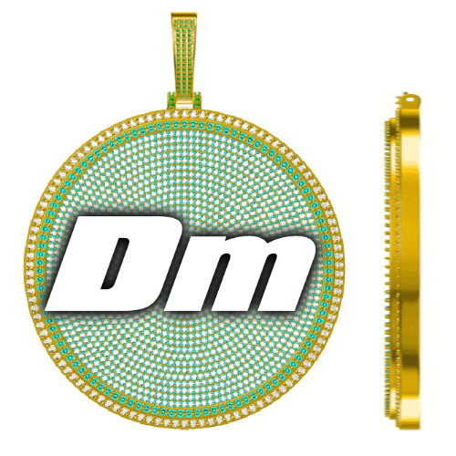 CUSTOM LETTER NECKLACE 3D BIG DISC