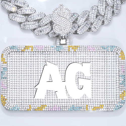 CUSTOM LETTER NECKLACE 3D COLORFUL SQUARE