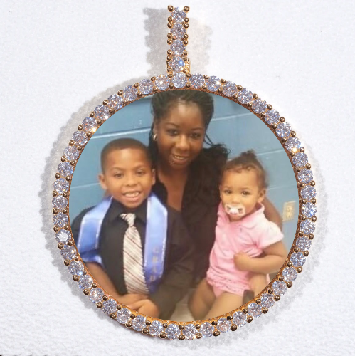 LARGE 3D CIRCLE CUSTOM PICTURE PENDANT
