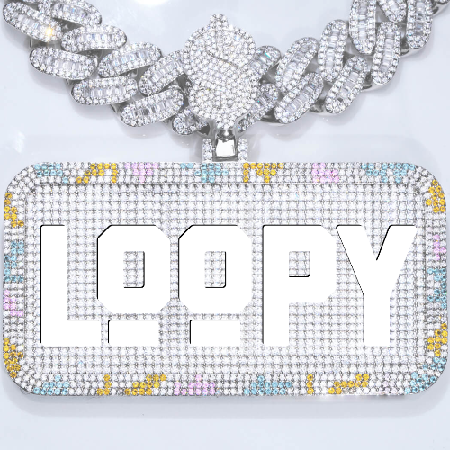 CUSTOM LETTER NECKLACE 3D COLORFUL SQUARE