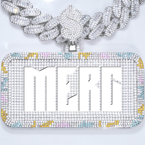 CUSTOM LETTER NECKLACE 3D COLORFUL SQUARE
