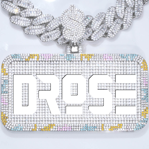 CUSTOM LETTER NECKLACE 3D COLORFUL SQUARE
