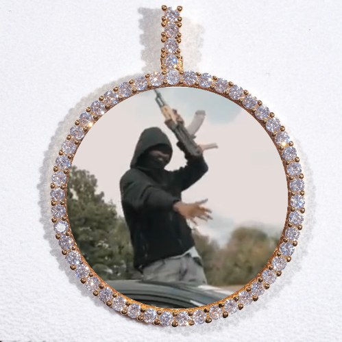 LARGE 3D CIRCLE CUSTOM PICTURE PENDANT