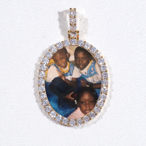3D Oval Custom Picture Pendant