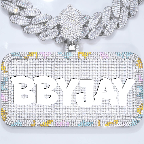 CUSTOM LETTER NECKLACE 3D COLORFUL SQUARE