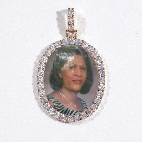 3D Oval Custom Picture Pendant