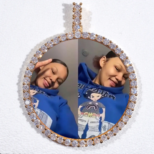LARGE 3D CIRCLE CUSTOM PICTURE PENDANT