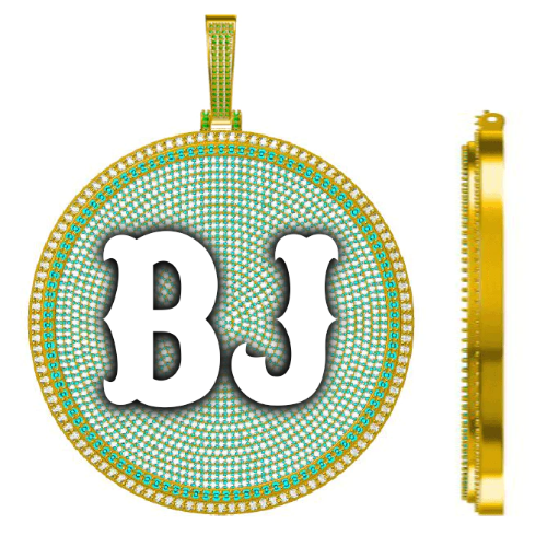 CUSTOM LETTER NECKLACE 3D BIG DISC