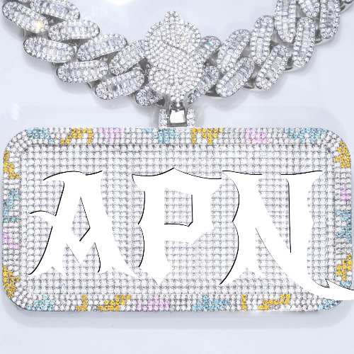CUSTOM LETTER NECKLACE 3D COLORFUL SQUARE