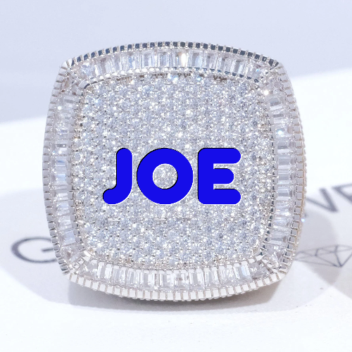 CUSTOM LETTER 3D ICED RING