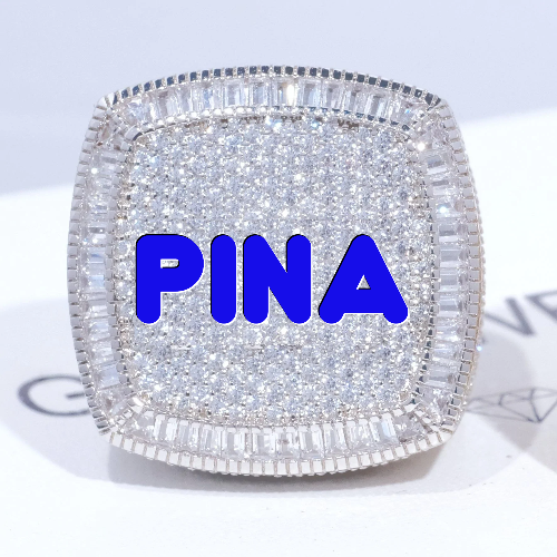CUSTOM LETTER 3D ICED RING