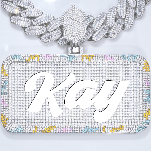 CUSTOM LETTER NECKLACE 3D COLORFUL SQUARE
