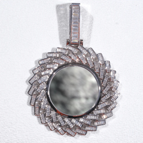 Large 3D Baguette Custom Picture Pendant