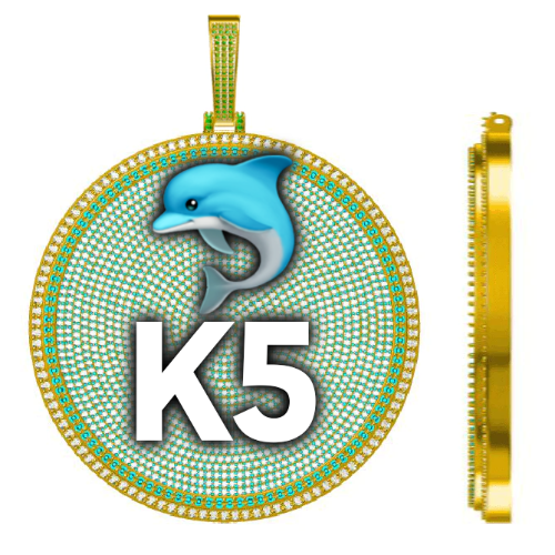 CUSTOM LETTER NECKLACE 3D BIG DISC