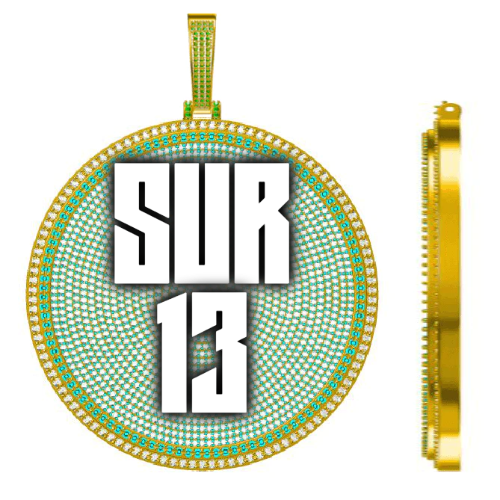 CUSTOM LETTER NECKLACE 3D BIG DISC