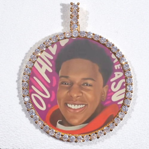 LARGE 3D CIRCLE CUSTOM PICTURE PENDANT