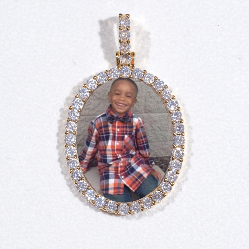 3D Oval Custom Picture Pendant