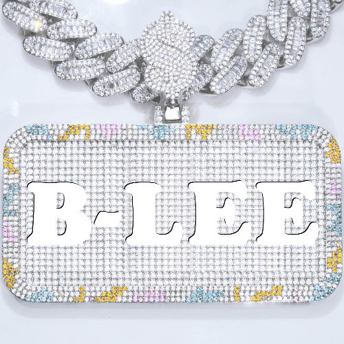 CUSTOM LETTER NECKLACE 3D COLORFUL SQUARE