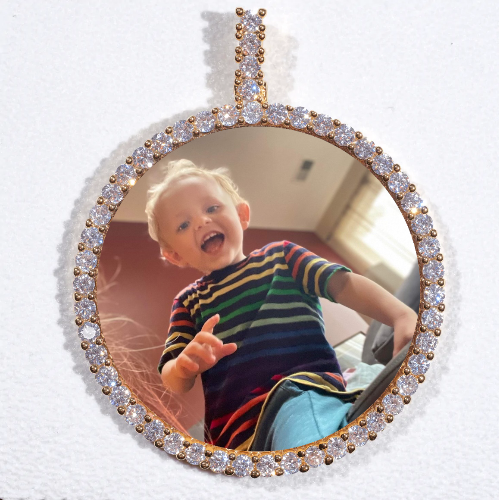 LARGE 3D CIRCLE CUSTOM PICTURE PENDANT
