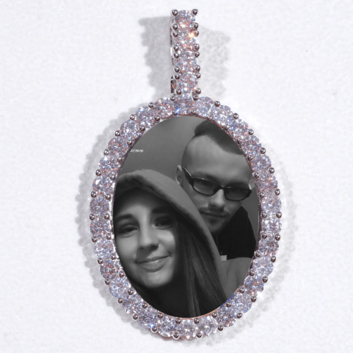 Large 3D Oval Custom Picture Pendant