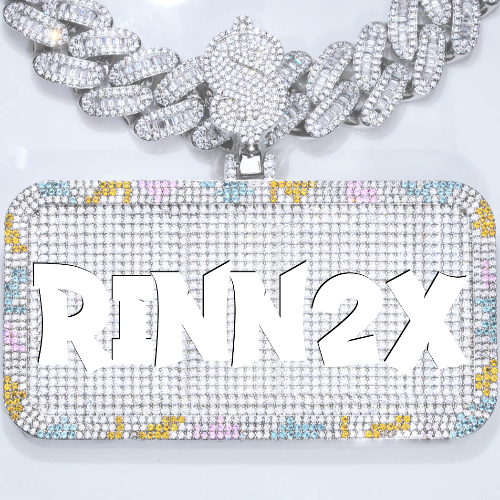 CUSTOM LETTER NECKLACE 3D COLORFUL SQUARE