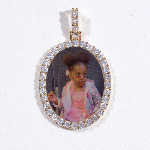 3D Oval Custom Picture Pendant