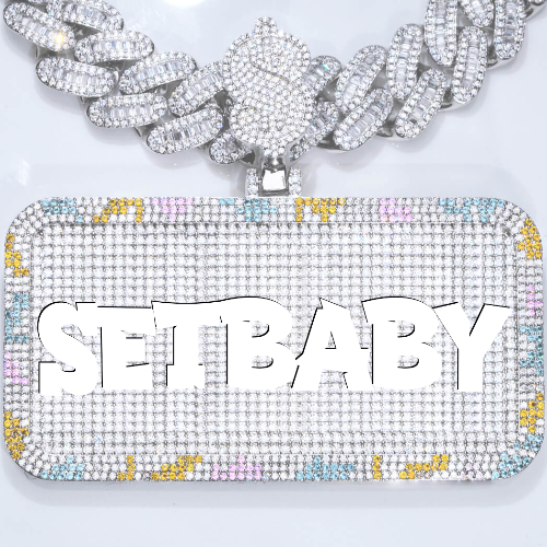 CUSTOM LETTER NECKLACE 3D COLORFUL SQUARE