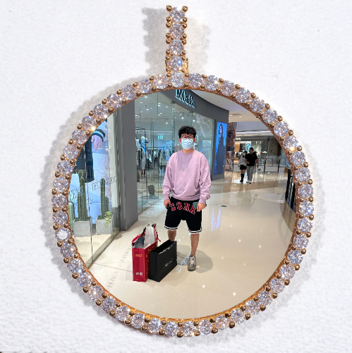 LARGE 3D CIRCLE CUSTOM PICTURE PENDANT