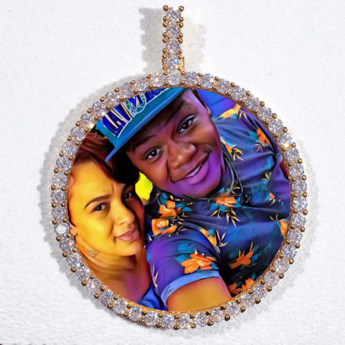 LARGE 3D CIRCLE CUSTOM PICTURE PENDANT