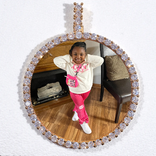 LARGE 3D CIRCLE CUSTOM PICTURE PENDANT