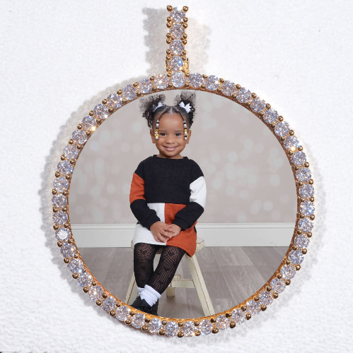 LARGE 3D CIRCLE CUSTOM PICTURE PENDANT
