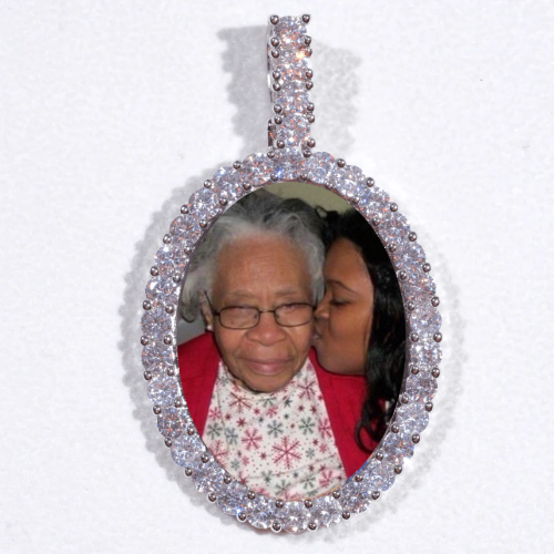 Large 3D Oval Custom Picture Pendant