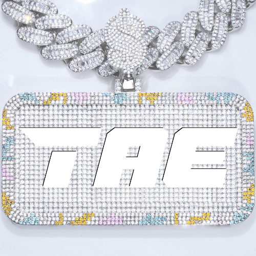 CUSTOM LETTER NECKLACE 3D COLORFUL SQUARE